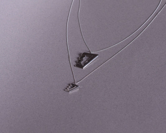 pendentifs en argent, en forme d'escalier impossibles