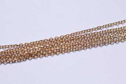 Chaine maille martelé plaqué or