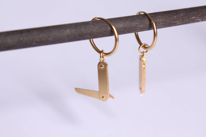 Boucles d'oreilles couteau articulé