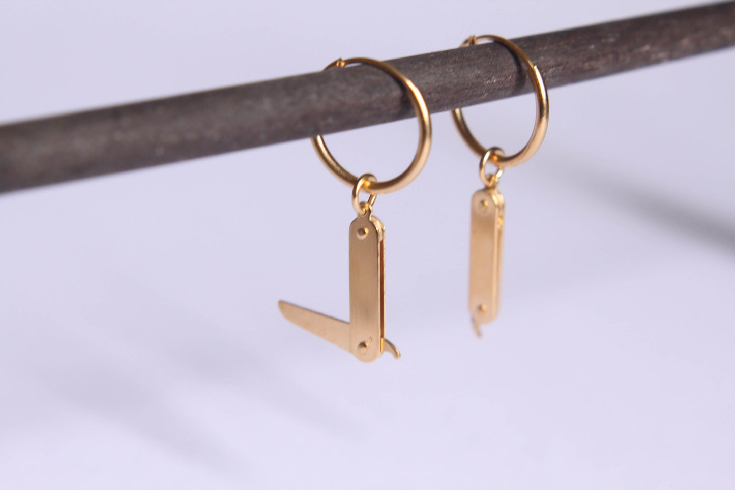 Boucles d'oreilles couteau articulé