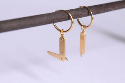 Boucles d'oreilles couteau articulé