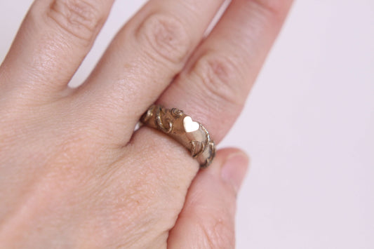 Bague coeur ronces