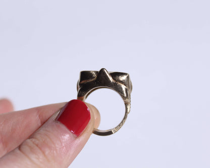 bague en laiton brut en forme de masque de plongée