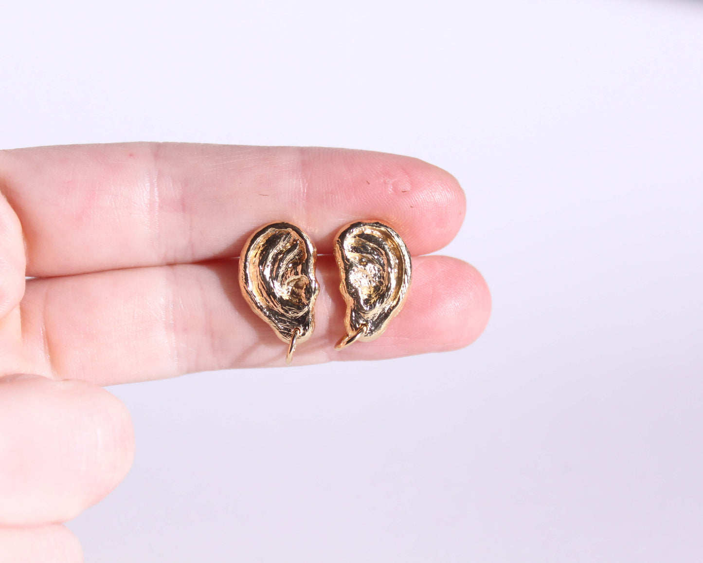 vue de près d'une paire de puces d'oreilles représentant des oreilles