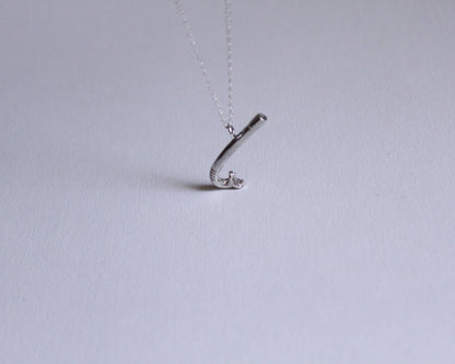 pendentif en argent massif en forme de tuba de plongée