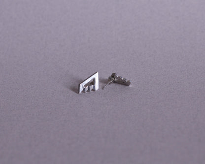 paire de boucles d'oreilles en argent rappelant l'escalier de penrose