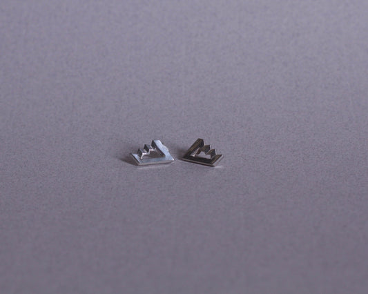 paire de puces d'oreilles en argent ayant la forme d'un escalier de Penrose
