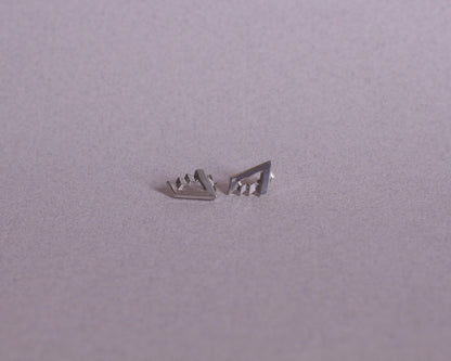 boucles d'oreilles en argent représentant des escaliers impossibles