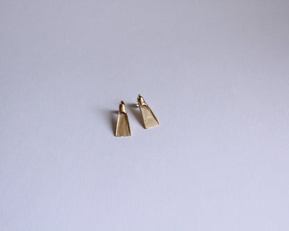 boules d'oreilles en laiton plaqué or en forme de palmes